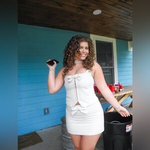 Zara bow skirt and top set